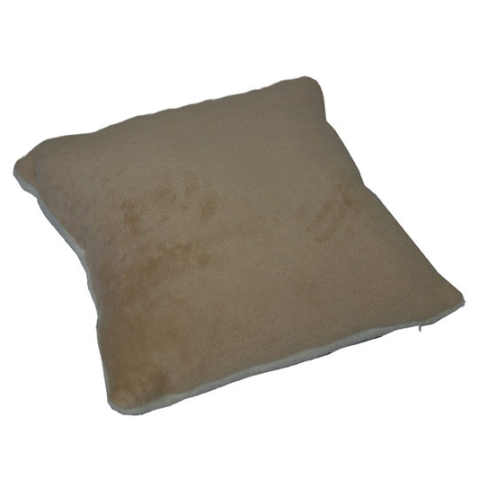 Kissen Fleece weiß/unifarben beige