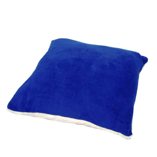 Kissen Fleece weiß/unifarben marineblau